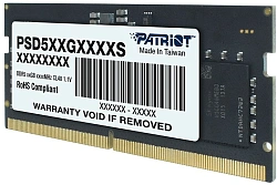 Память DDR5 16GB 5200MHz Patriot PSD516G520081S Signature RTL PC5-41600 CL42 SO-DIMM 262-pin 1.1В single rank Ret