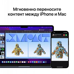 Ноутбук Apple MacBook Air A2681 M2 8 core 16Gb SSD256Gb/8 core GPU 13.6" Retina (2560x1664) macOS silver WiFi BT Cam (MC7V4HN/A)