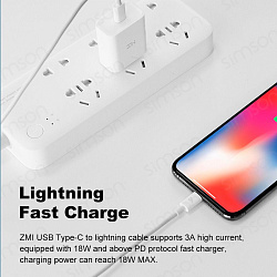 Кабель ZMI AL856 USB Type-C (m)-Lightning (m) 1.5м белый коробка (упак.:1шт)