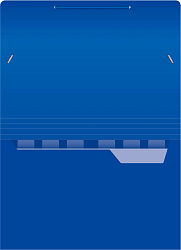 Портфель Бюрократ -BPR6BLUE 6 отдел. A4 пластик 0.7мм синий