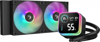 Система водяного охлаждения Deepcool LQ240 ARGB Soc-AM5/AM4/1200/1700/1851 черный 4-pin 38.71dB Al LCD 300W 1530gr Ret (R-LQ240-BKLSMW-G-1)