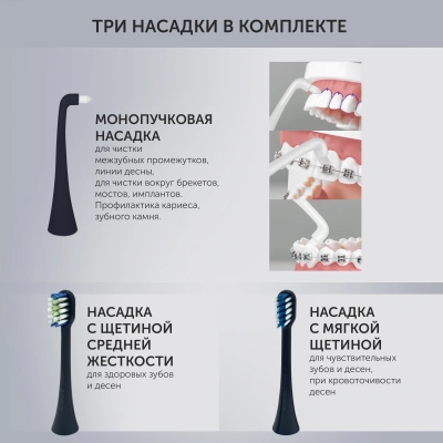 Зубная щетка электрическая Polaris PETB 0701 TC серый