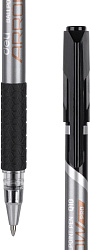 Набор ручек шариков. Deli Arrow (EQ10-BK-P) синий мет./черный черн. черн. кор.карт. (12шт) сменный стержень линия 0.7мм резин. манжета