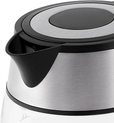 Чайник электрический Vitek VT-7037 1.7л. 2200Вт прозрачный/черный корпус: стекло/металл/пластик