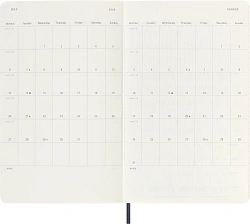 Еженедельник Moleskine ACADEMIC SOFT WKNT Large 130х210мм датир.18мес 208стр. мягкая обложка синий