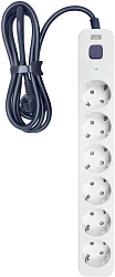 Сетевой фильтр Powercom SP-06W 3,0М 3м (6 розеток) белый/серый (коробка)