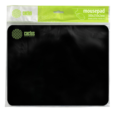 Коврик для мыши Cactus Black черный 300x250x2мм (CS-MP-P01M)