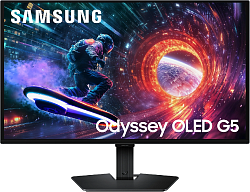 Монитор Samsung 27" Odyssey OLED G5 S27FG502SIXCI черный OLED LED 16:9 HDMI матовая 1000000:1 200cd 178гр/178гр 2560x1440 180Hz G-Sync FreeSync DP Quad HD 2K (1440p) 3.3кг