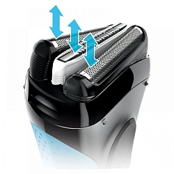 Бритва сетчатая Braun Series 3 3010S реж.эл.:3 питан.:аккум. синий/черный