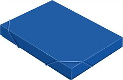 Папка-короб на резинке Бюрократ -BA25/05BLUE пластик 0.5мм корешок 25мм A4 синий