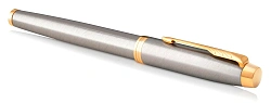 Ручка роллер Parker IM Core T321 (1931663) Brushed Metal GT F черн. черн. подар.кор.