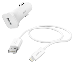 Автомобильное зар./устр. Hama H-183291 5W 1A для Apple белый (00183291)