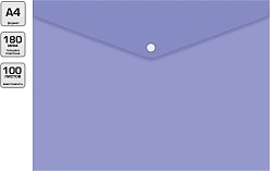 Конверт на кнопке Бюрократ Pastel -PKPAST/VIO A4 пластик 0.18мм фиолетовый