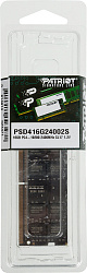 Память DDR4 16Gb 2400MHz Patriot PSD416G24002S RTL PC4-19200 CL17 SO-DIMM 260-pin 1.2В dual rank Ret