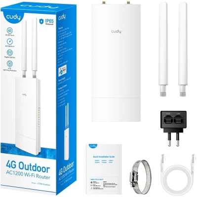 Точка доступа Cudy LT700 OUTDOOR AC1200 10/100/1000BASE-TX/4G белый