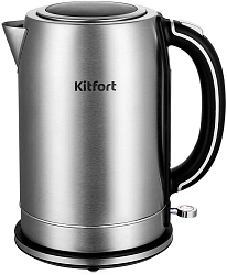 Чайник электрический Kitfort КТ-6175 1.7л. 2200Вт серебристый/черный корпус: металл/пластик