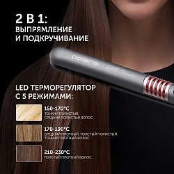 Выпрямитель Polaris PHS 2405K 35Вт серый/розовый макс.темп.:230С покрытие:керамико-турмалиновое