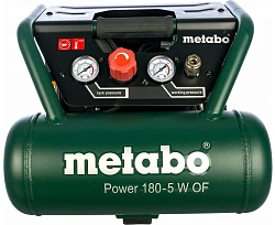 Компрессор поршневой Metabo Power 180-5 W OF безмасляный 160л/мин 5л 1.1Вт зеленый