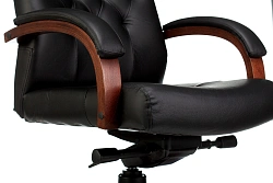 Кресло руководителя Бюрократ T-9928WALNUT черный кожа крестов. металл/дерево