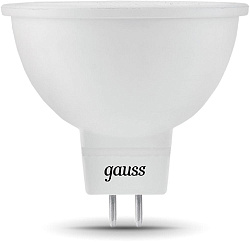 Лампа светодиодная Gauss Black 7Вт цок.:GU5.3 рефлек. 220B св.свеч.бел.теп. MR16 (упак.:10шт) (101505107)