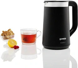 Чайник электрический Gorenje K17TRDW 1.7л. 2200Вт черный/серебристый корпус: металл