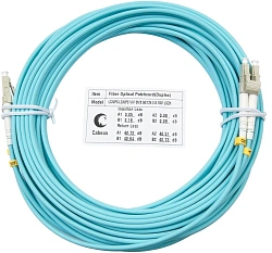Патч-корд Cabeus FOP-50-LC-LC-10M 2x50/125 OM3 LC дуплекс-LC дуплекс 10м LSZH бирюзовый