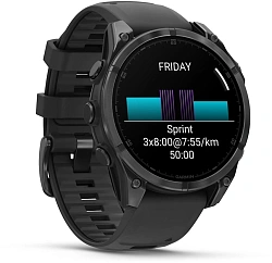 Смарт-часы Garmin Fenix 8 47мм 1.4" AMOLED корп.серый рем.черный разм.брасл.:125-208мм (010-02904-00)