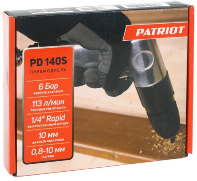 Дрель прямая Patriot PD 140S 113л/мин патр.:быстрозажимной