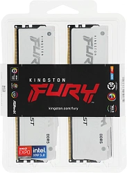 Память DDR5 2x16GB 5200MHz Kingston KF552C36BWEAK2-32 Fury Beast White Expo RGB RTL Gaming PC5-41600 CL36 DIMM 288-pin 1.25В kit single rank с радиатором Ret