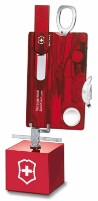 Швейцарская карта Victorinox SwissCard Classic (0.7100.T) красный полупрозрачный коробка подарочная