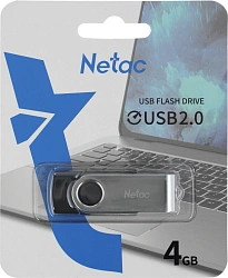 Флеш Диск Netac 4GB U505 NT03U505N-004G-20BK USB3.0 черный/серебристый