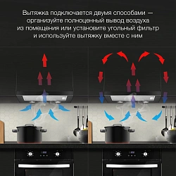 Вытяжка встраиваемая Hyundai HBH 6232 BK черный управление: кулисные переключатели (1 мотор)