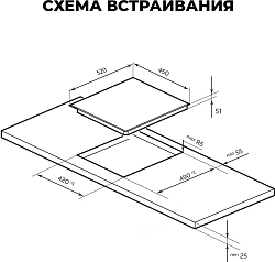 Варочная поверхность Lex EVH 430A BL черный