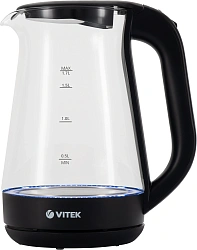 Чайник электрический Vitek VT-8803 1.7л. 2200Вт черный корпус: стекло