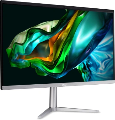 Моноблок Acer Aspire C24-1300 23.8" Full HD Ryzen 5 7520U (2.8) 8Gb SSD512Gb RGr CR Eshell GbitEth WiFi BT 65W клавиатура мышь Cam черный 1920x1080
