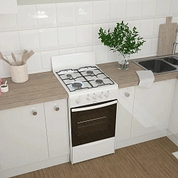 Плита Газовая Darina 1A GM341 001 W белый (без крышки) реш.сталь