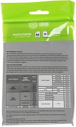Фотобумага Cactus CS-GA620050ED A6/200г/м2/50л./белый глянцевое для струйной печати