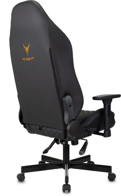 Кресло игровое Knight Rampart черный ромбик эко.кожа с подголов. крестов. металл
