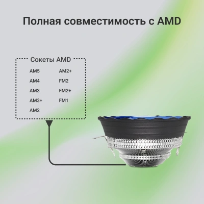 Устройство охлаждения(кулер) Digma D-CPC95-2 120x120x25mm Soc-AM5/AM4/1200/1700/1851 черный 3-pin 29dB Al 95W 185gr Ret
