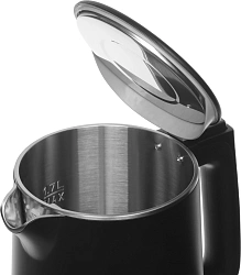 Чайник электрический Candy CK-400 1.7л. 2200Вт черный корпус: нерж.сталь/пластик (FM04WKM00RU)