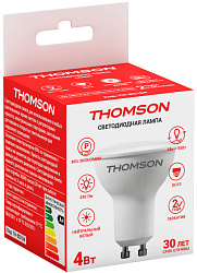 Лампа светодиодная Thomson TH-B2104 4Вт цок.:GU10 рефлек. 220B св.свеч.бел.нейт. MR16 (упак.:1шт)