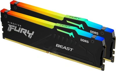 Память DDR5 2x8GB 6000MHz Kingston KF560C30BBAK2-16 Fury Beast Black RGB RTL Gaming PC5-48000 CL30 DIMM 288-pin 1.4В kit single rank с радиатором Ret