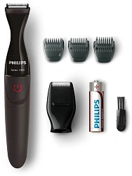 Триммер Philips Series 1000 MG1100/16 черный (насадок в компл:5шт)