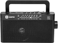 Радиоприемник настольный Harper HDRS-377 черный USB microSD