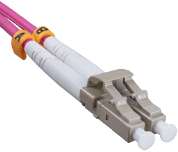 Патч-корд Cabeus FOP-50-OM4-LC-LC-3M 2x50/125 OM4 LC дуплекс-LC дуплекс 3м LSZH розовый
