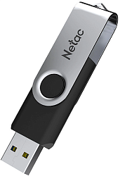 Флеш Диск Netac 64GB U505 NT03U505N-064G-20BK USB2.0 черный/серебристый