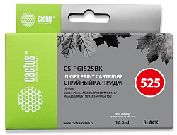 Картридж струйный Cactus CS-PGI525BK черный пигментный (16мл) для Canon Pixma iP4850/MG5250/MG5150/iX6550/MX88 с чипом