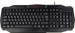 Клавиатура Defender HB-330L черный USB LED (подставка для запястий) (45330) кабель 1.5м