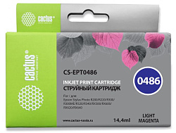 Картридж струйный Cactus CS-EPT0486 T0486 светло-пурпурный (14.4мл) для Epson Stylus Photo R200/R220/R300/R320/R340/RX500/RX600/RX620/RX640 с чипом
