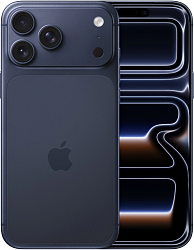 Смартфон Apple A3526 iPhone 17 Pro Max 256Gb темно-синий моноблок 3G 4G 1Sim 6.9" 1320x2868 iOS 26 48Mpix 802.11 a/b/g/n/ac/ax/be NFC GPS Protect